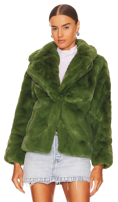 Shop Apparis Milly Faux Fur Jacket In Dark Green