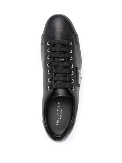 Shop Philipp Plein Iconic Plein Low-top Sneakers In 黑色