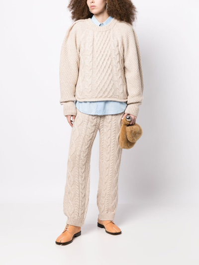 Shop Low Classic Cable-knit Jumper In Neutrals