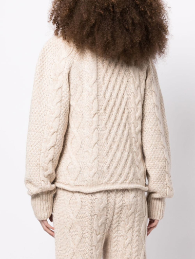 Shop Low Classic Cable-knit Jumper In Neutrals