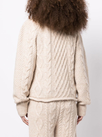 Low Classic Cable-knit Jumper In Neutrals