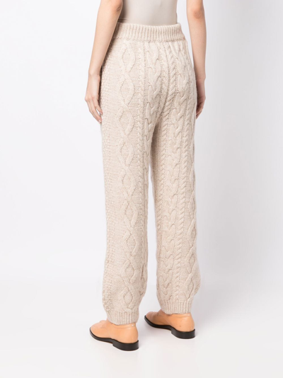 Shop Low Classic Cable-knit Straight Trousers In 中性色