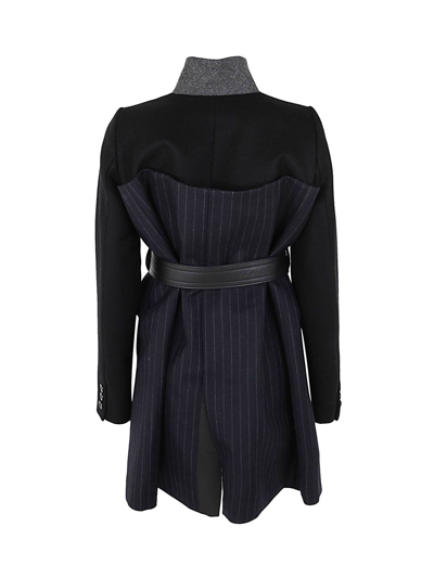 Sacai Chalk Stripe Jacket In Black