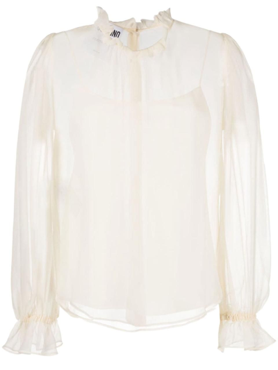 Shop Moschino Women's White Other Materials Top