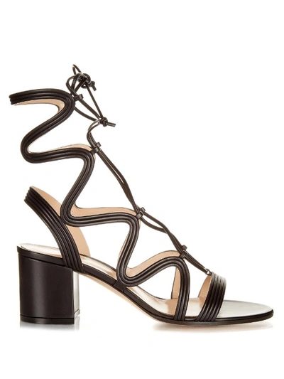 Gianvito Rossi Hydra Lace-up Leather Sandals In Black