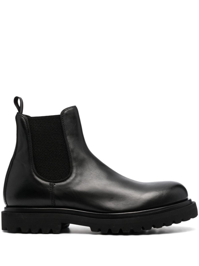 Shop Officine Creative Eventual Leather Chelsea Boots In Black