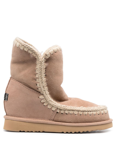 Shop Mou Eskimo Faux Fur-lined Boots In Neutrals