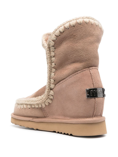 Shop Mou Eskimo Faux Fur-lined Boots In Neutrals