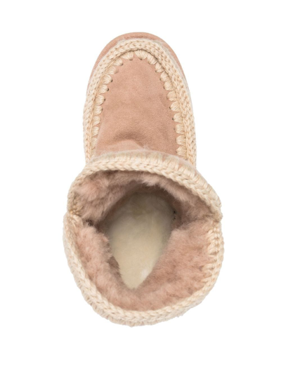 Shop Mou Eskimo Faux Fur-lined Boots In Neutrals