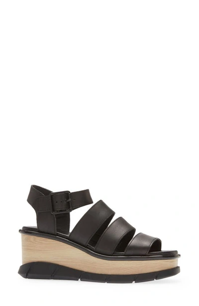 Shop Sorel Joanie Iii Ankle Strap Wedge Platform Sandal In Black Black