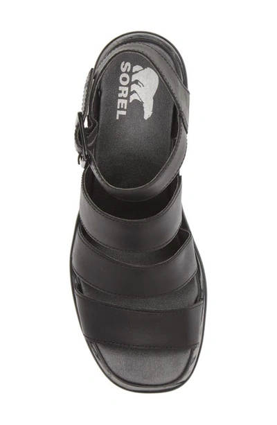 Shop Sorel Joanie Iii Ankle Strap Wedge Platform Sandal In Black Black