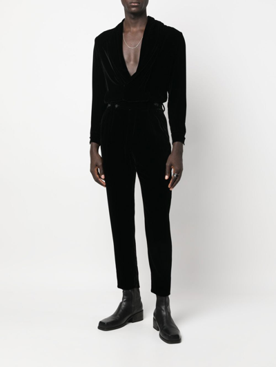 Shop Saint Laurent Cowl-neck Pullover Shirt In Black