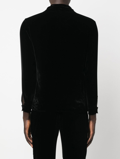 Shop Saint Laurent Cowl-neck Pullover Shirt In Black