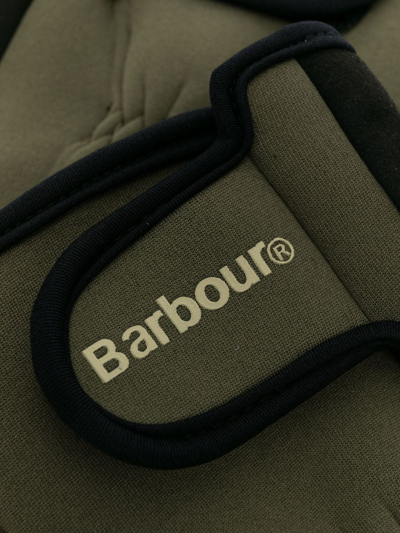 Shop Barbour Logo-print Full-finger Gloves In Green
