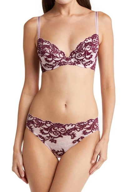 Shop Wacoal Nstant Icon Underwire Bra In Fragrant Lilac/ Pickled Beet
