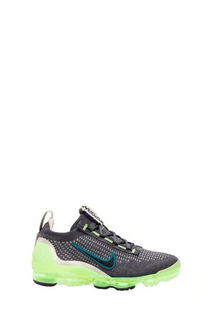 Shop Nike Kids' Air Vapormax 2021 Fk Sneaker In Dark Grey/ Black