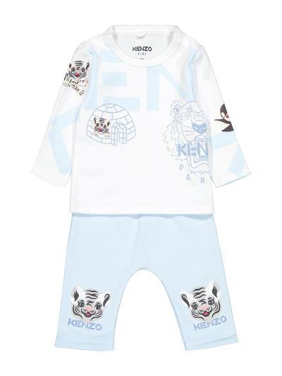 Shop Kenzo Clothing Set For Boys In Light Blue