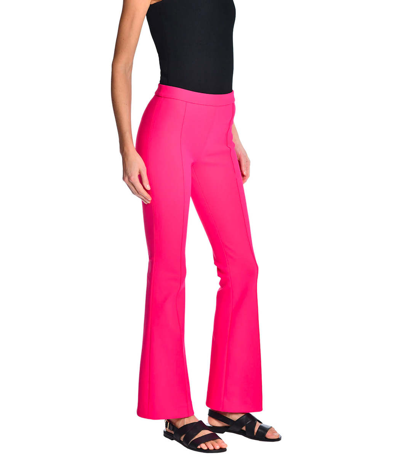 Shop Adam Lippes Bonded Neoprene Crop Flare Pants In Pink