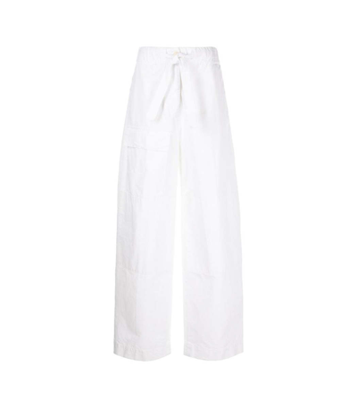 Shop Dries Van Noten Paint Cargo Pants In White