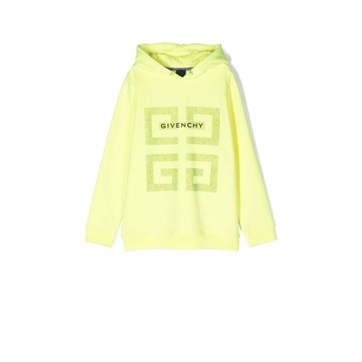 Shop Givenchy 4g Logo Print Hoodie In Yellow