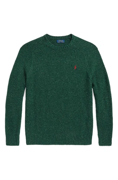 Shop Polo Ralph Lauren Donegal Wool Blend Crewneck Sweater In Forest Green Donegal
