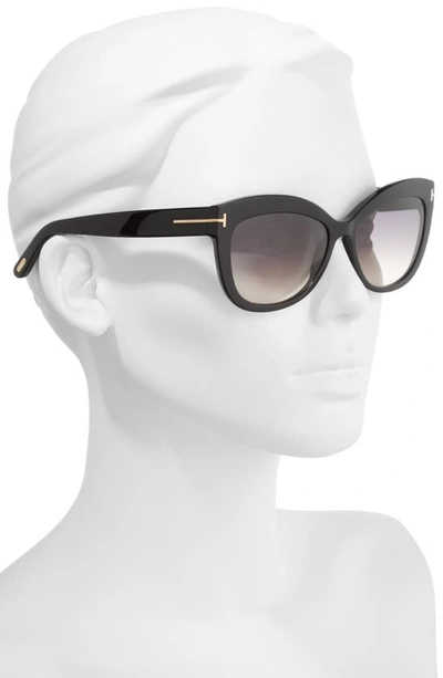 Shop Tom Ford Alistair 56mm Gradient Sunglasses In Shiny Black / Gradient Smoke