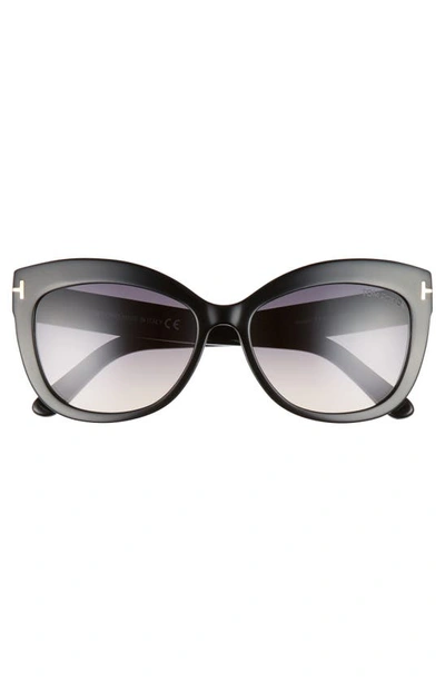 Shop Tom Ford Alistair 56mm Gradient Sunglasses In Shiny Black / Gradient Smoke