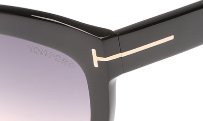 Shop Tom Ford Alistair 56mm Gradient Sunglasses In Shiny Black / Gradient Smoke