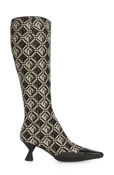 Shop Marine Serre Diamond Jacquard Moon Boot In Black