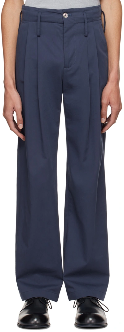 Shop Maryam Nassir Zadeh Ssense Exclusive Navy Trousers In 1050 Navy
