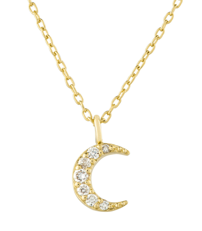 Shop Anita Somayaji Diamond Moon Necklace In Gold