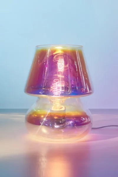 Shop Urban Outfitters Ansel Glass Table Lamp In Iridescent At