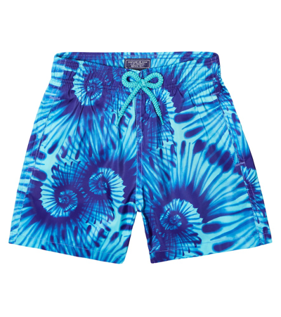 Shop Vilebrequin Jihin Printed Swim Trunks In Azur