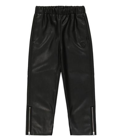 Shop Mm6 Maison Margiela Faux Leather Sweatpants In Black