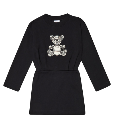 Shop Burberry Printed Cotton Sweater Dress In Black