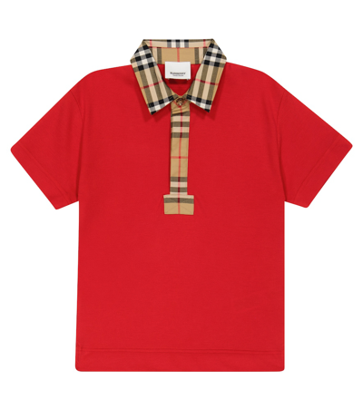Shop Burberry Cotton Polo Shirt In Red