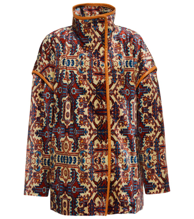 Shop Isabel Marant Greta Printed Velvet Jacket In Multicolor