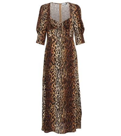 Rixo London Rixo All-over Leopard Printed Midi Dress In Leopard Bohemia