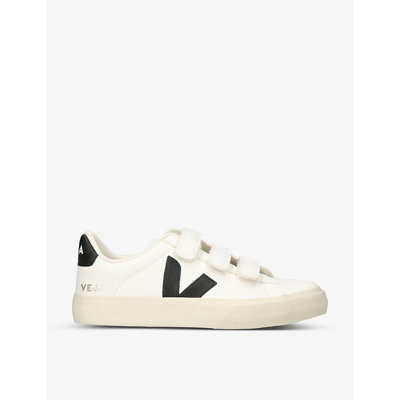 Shop Veja Women's Recife Leather Low-top Trainers In White/blk
