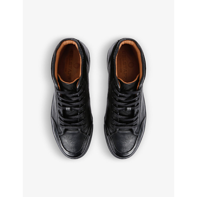 Shop Belstaff Rally Leather High-top Trainers In Black