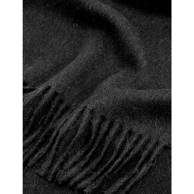 Fringed Alpaca-wool Scarf In Black