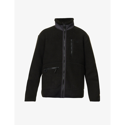 Shop Rains Heavy Fleece Funnel-neck Relaxed-fit Fleece Jacket In Black