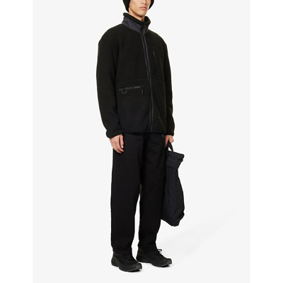 Shop Rains Heavy Fleece Funnel-neck Relaxed-fit Fleece Jacket In Black