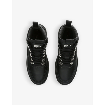 Shop Filling Pieces Mountain Lace-up Leather Ankle Boots In Black