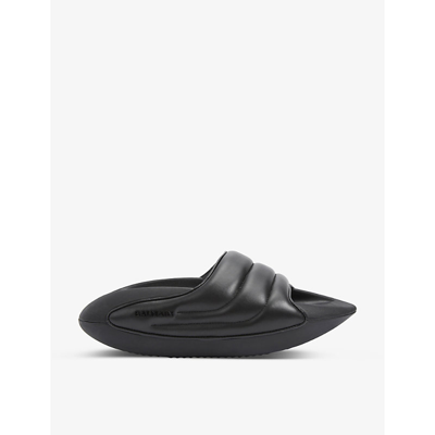Balmain Quilted Leather B-it Sandals With Chunky Sole In Black