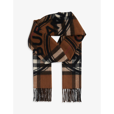 BURBERRY MONTAGE CHECK-PRINT CASHMERE SCARF 