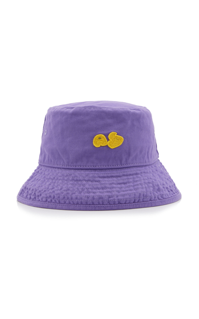 Shop Acne Studios Women's Brimmo Bubble Logo Cotton Bucket Hat In Purple