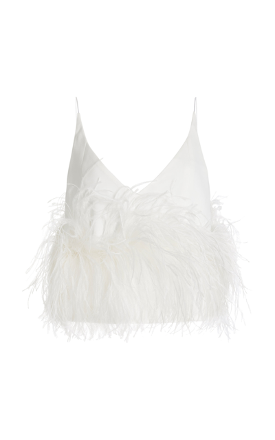 Shop 16arlington Poppy Feathered Crepe Top In White