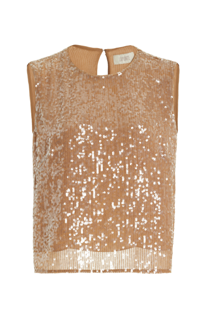 Shop Lapointe Women's Sequined Cropped Tank Top In Brown