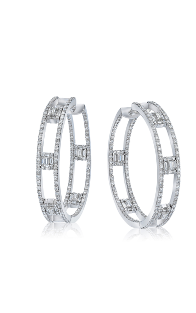 Shop Mindi Mond Clarity Inside-out 18k White Gold Diamond Hoop Earrings